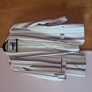 Apt. 9 White Blazer with Black and Brown Accents